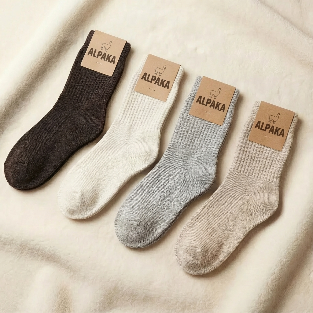 Doğal Alpaka Yünü Kış Çorabı